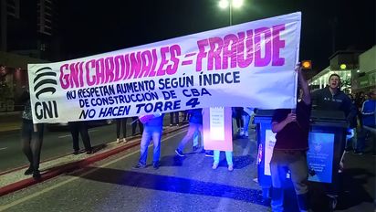 Protesta contra GNI: reclaman la entrega de departamentos de una torre que aún no fue construida