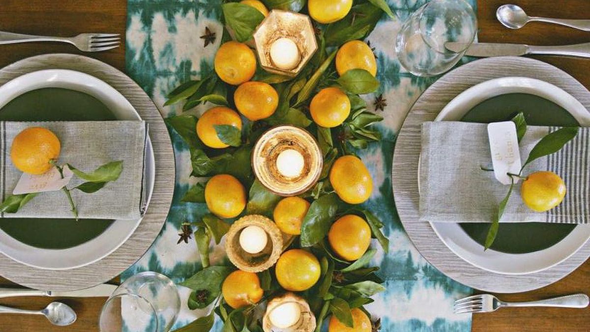 Las frutas como centro de mesa son una hermosa opción - Imagen Pinterest