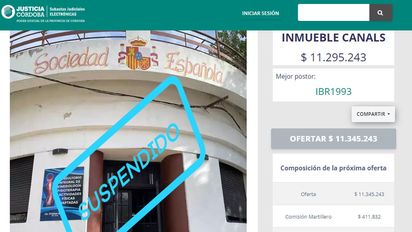 Se suspendió la subasta de la Sociedad Española de Canals