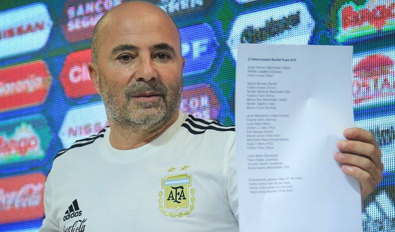 Jorge Sampaoli con la lista definitiva.
