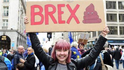 Protesta de un millón de ingleses contra el Brexit