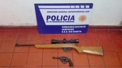 Secuestran armas en distintos procedimientos en Sampacho y Chaján