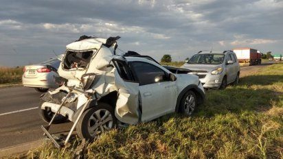 Por el temporal se registró un choque en cadena en la ruta 158