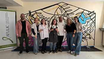 Septiembre Dorado: Gastón Liberto y Afulic realizan un mural en el Hospital