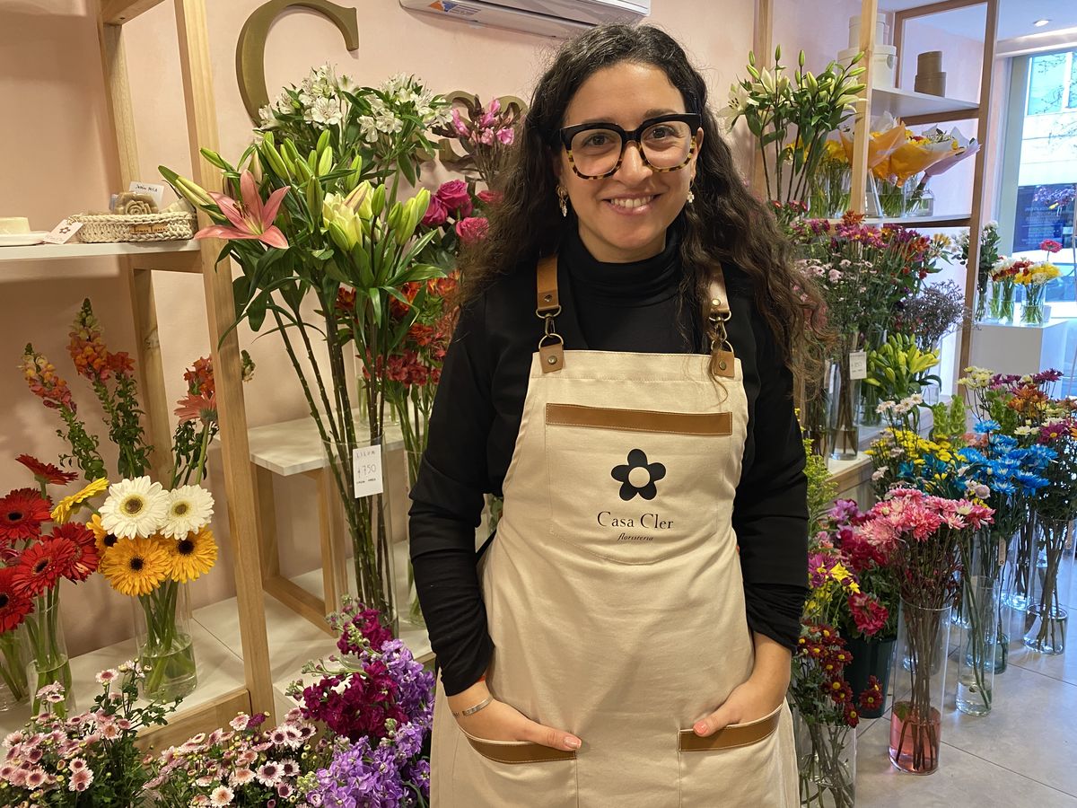 Leila Bertetti propietaria de la florería.
