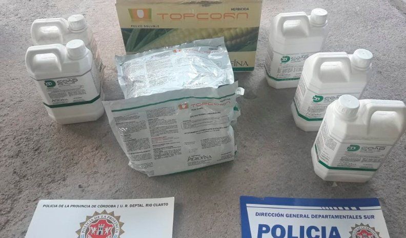 Algunos de los productos secuestrados en el allanamiento.