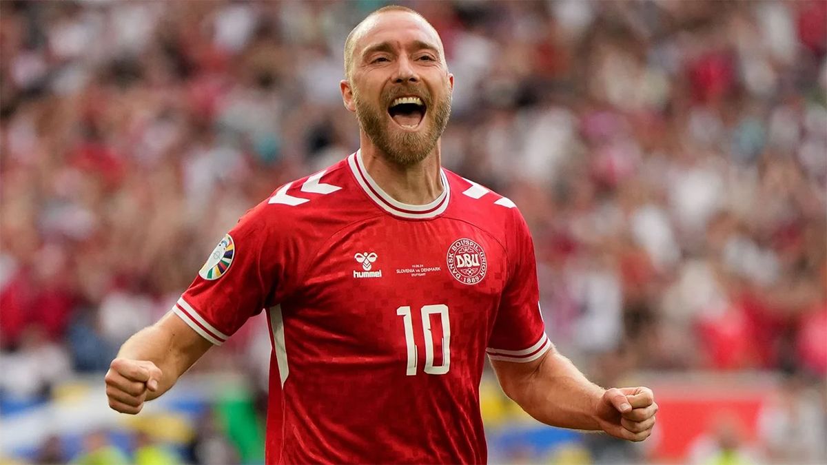 Erikson volvió a convertir un gol en la Eurocopa para Dinamarca después de 3 años, en el empate 1 a 1 con Eslovenia