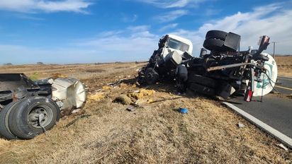 Dos camiones de carga colisionaron en Ruta Nacional 7