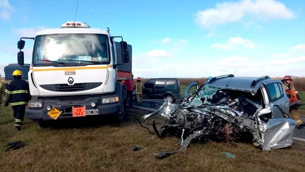 La Carlota: seis heridos en un triple choque en la ruta 8