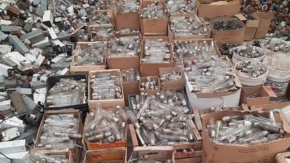 En 2022, casi 73 toneladas de viejas lámparas de sodio fueron recicladas