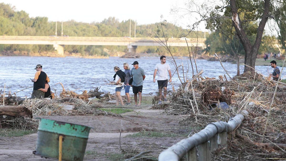 Comienza ahora la etapa de limpieza de las costas del río. Foto: Matías Tambone.
