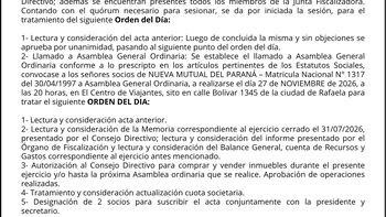 Acta del Concejo Directivo de Nueva Mutual del Paraná