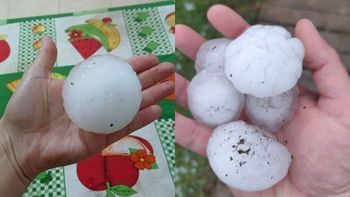 Fuerte caída de granizo en el interior provincial: sigue el alerta amarilla