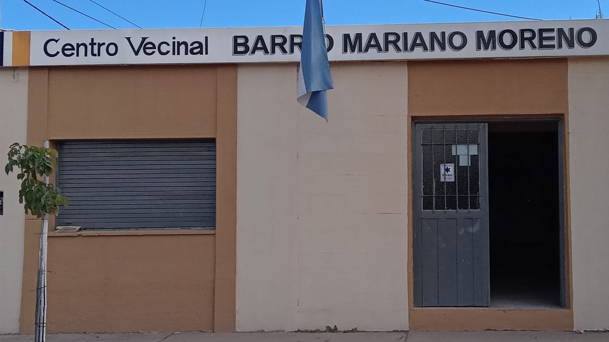 El Centro Vecinal del barrio Mariano Moreno. 