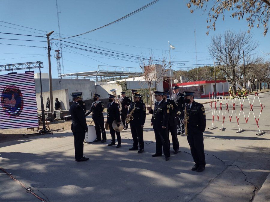 La Banda Oficial de la Policía Federal participó del acto.