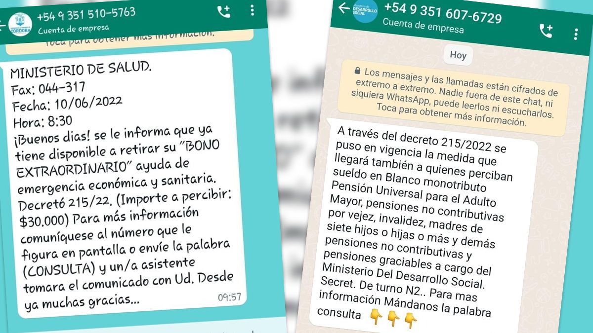 Los falsos mensajes por Whatsapp que buscan estafar a vecinos del sur provincial.