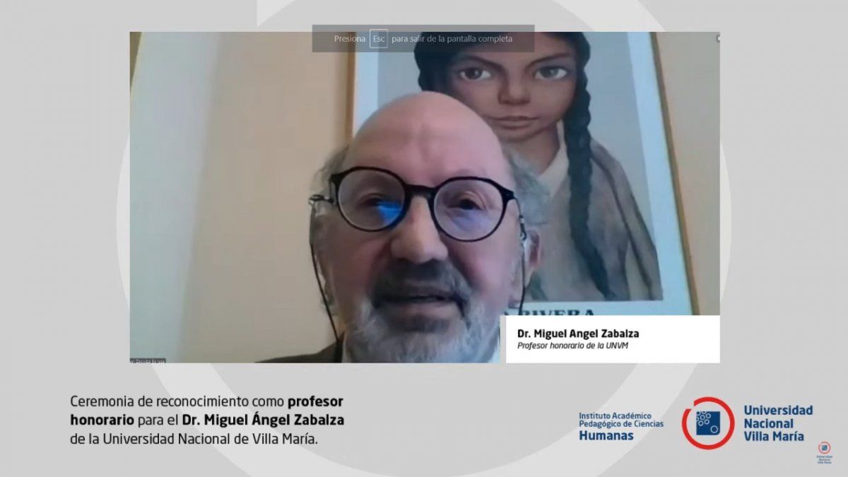 UNVM: Miguel Ángel Zabalza fue reconocido como Profesor Honorario