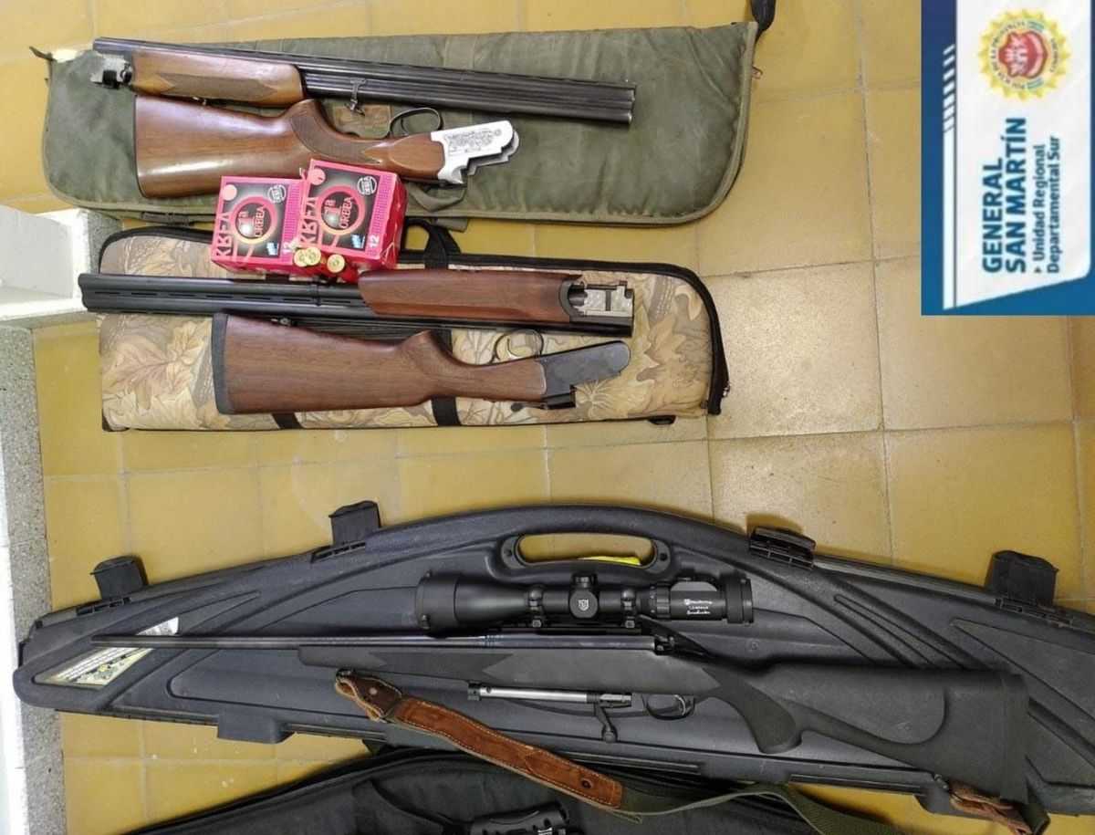 Secuestran siete armas de fuego: dos escopetas y cinco carabinas