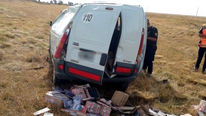 Un herido al volcar un utilitario en la autovía Córdoba-Río Cuarto