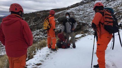 En plena nevada, rescataron a una persona perdida en el Cerro Champaquí