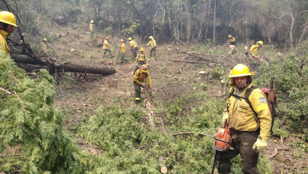 Más de 200 brigadistas, con el apoyo de 9 aviones y 8 helicópteros, combatían hoy los incendios forestales