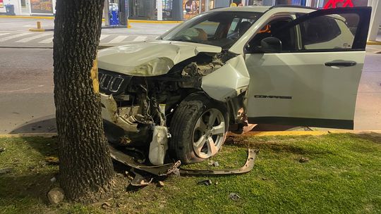 Perdió el control del vehículo y terminó impactando contra un árbol