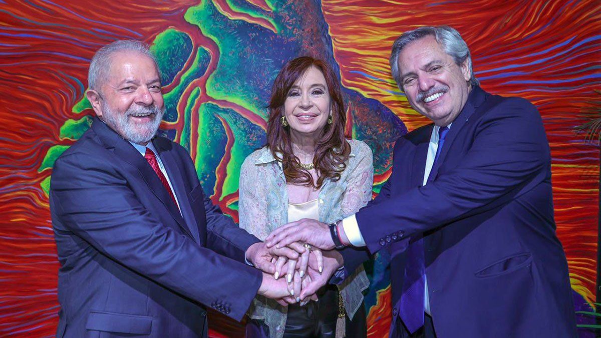 Alberto Fernández y Cristina Kirchner recibieron a Lula da Silva en Olivos.