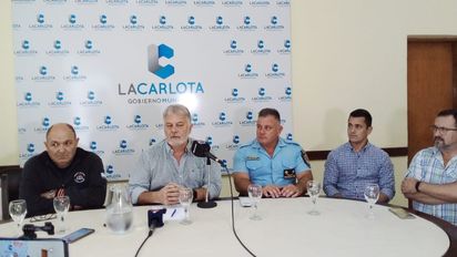 La Carlota: el intendente dio una conferencia de prensa ante la posible llegada de la creciente
