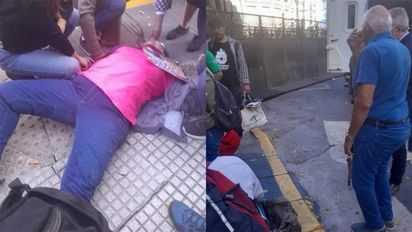 Incidentes: una jubilada se cayó al intentar tirar una valla frente al Congreso y fue trasladada por el SAME