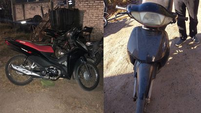 Controles: recuperan dos motocicletas que habían sido robadas